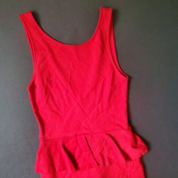 Zara Trafaluc Red Peplum Dress - Picture 3 of 8